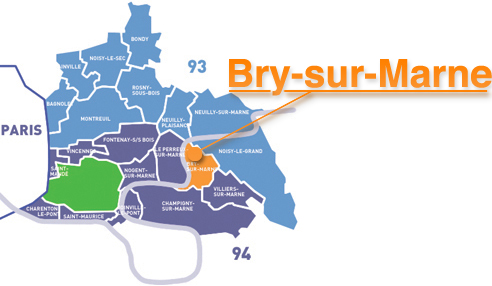 Situation de Bry-sur-Marne en Ile-de-France
